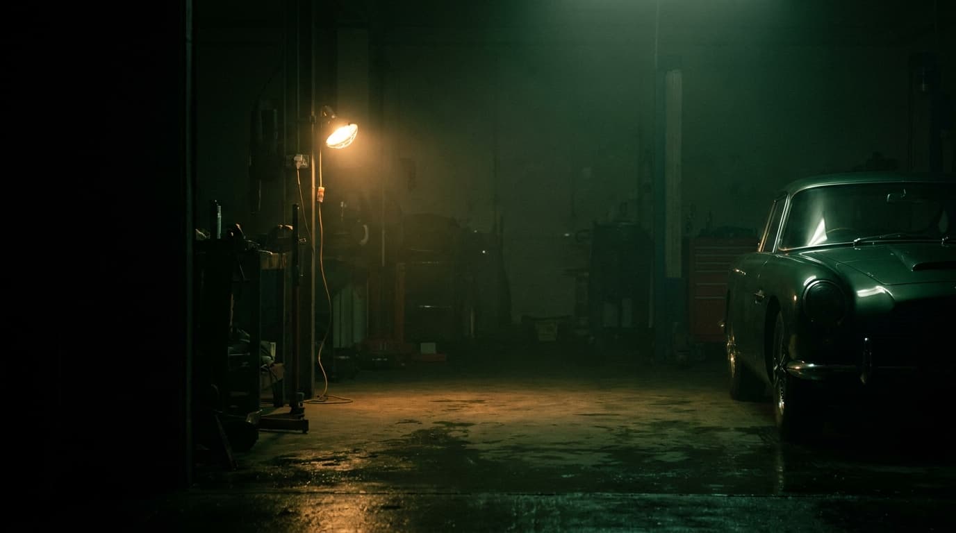 Werkstatt bei Nacht